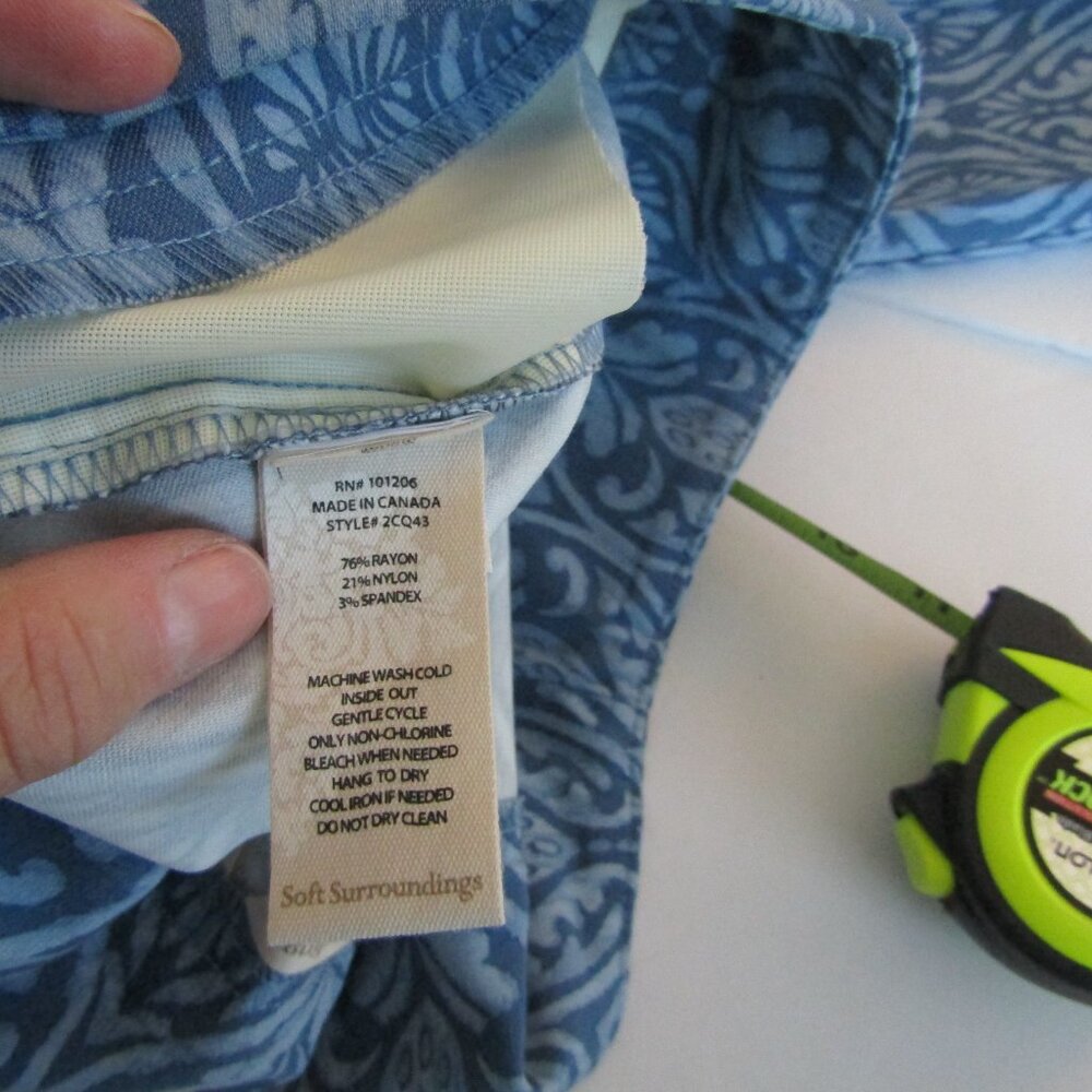 Soft Surroundings Blue/Blue Patterned Classic Fit… - image 5